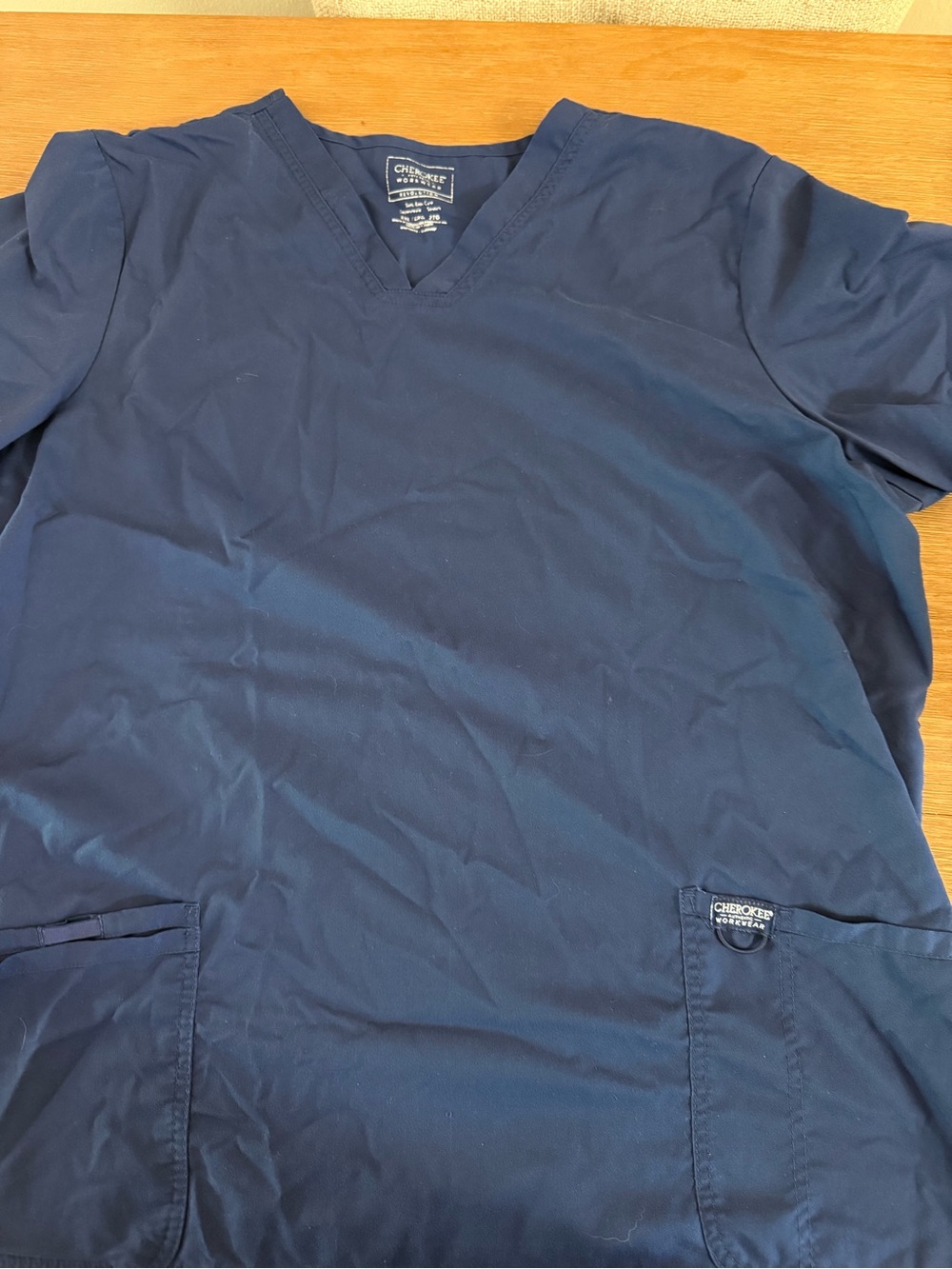 Cherokee Workwear Navy V-Neck top & petite jogger set( 2 PAIRS)